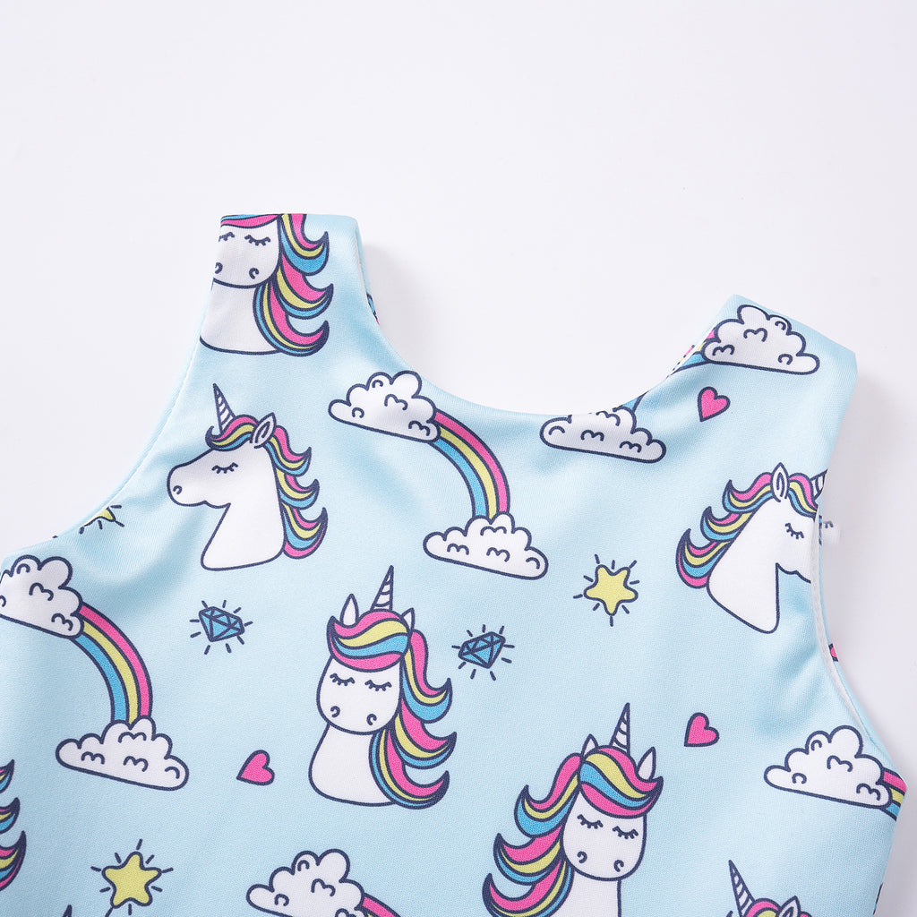 Rainbow Unicorns Dress - Blue – KIDSCRAFTER