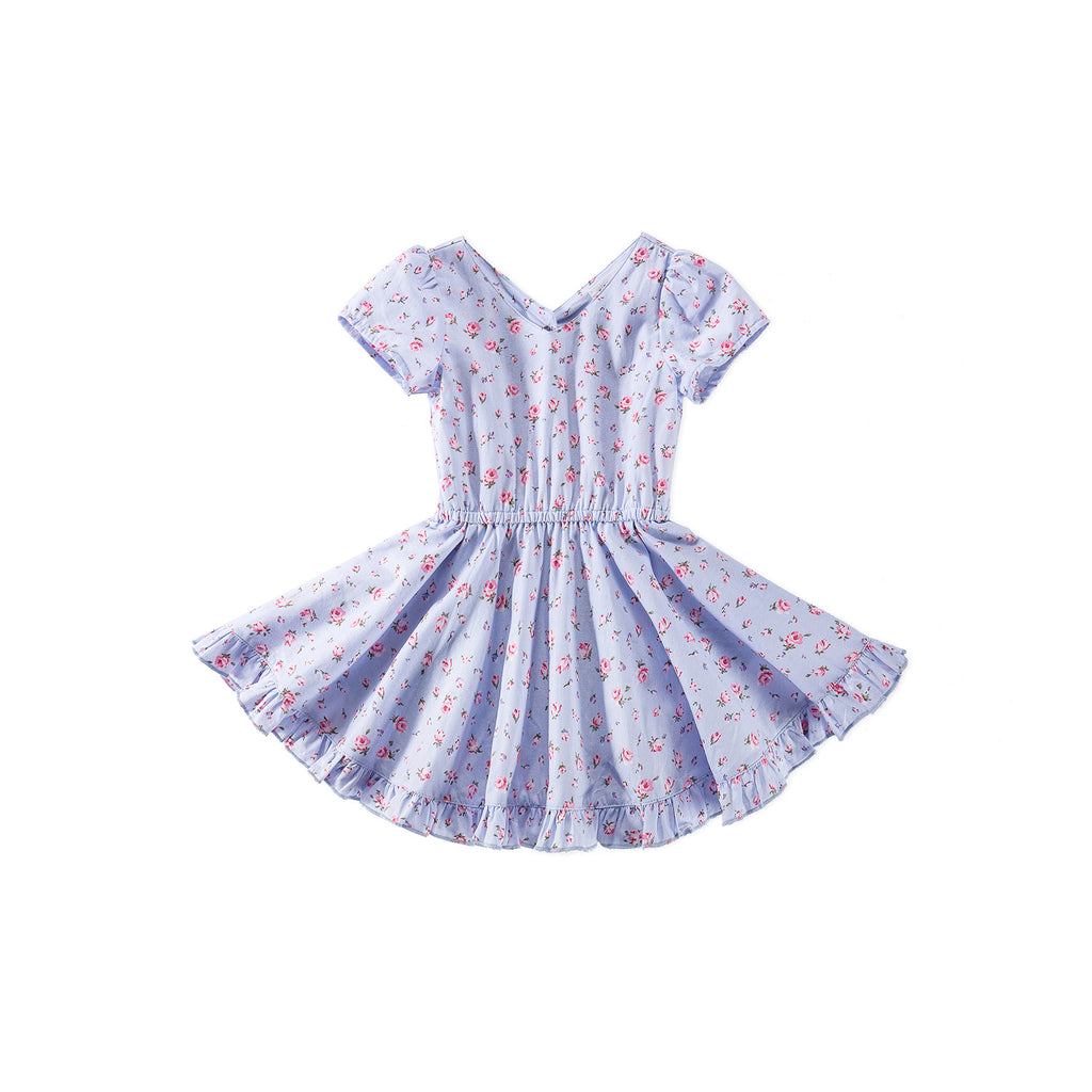 Victorian Roses Dress - Powder Blue  KIDSCRAFTER