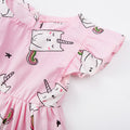Bubbly Unicorn Dress Romper with Bloomer  - Pink