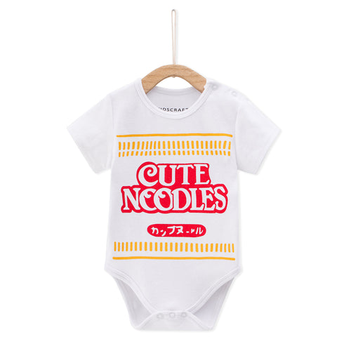 Cute Noodle Baby Romper - White