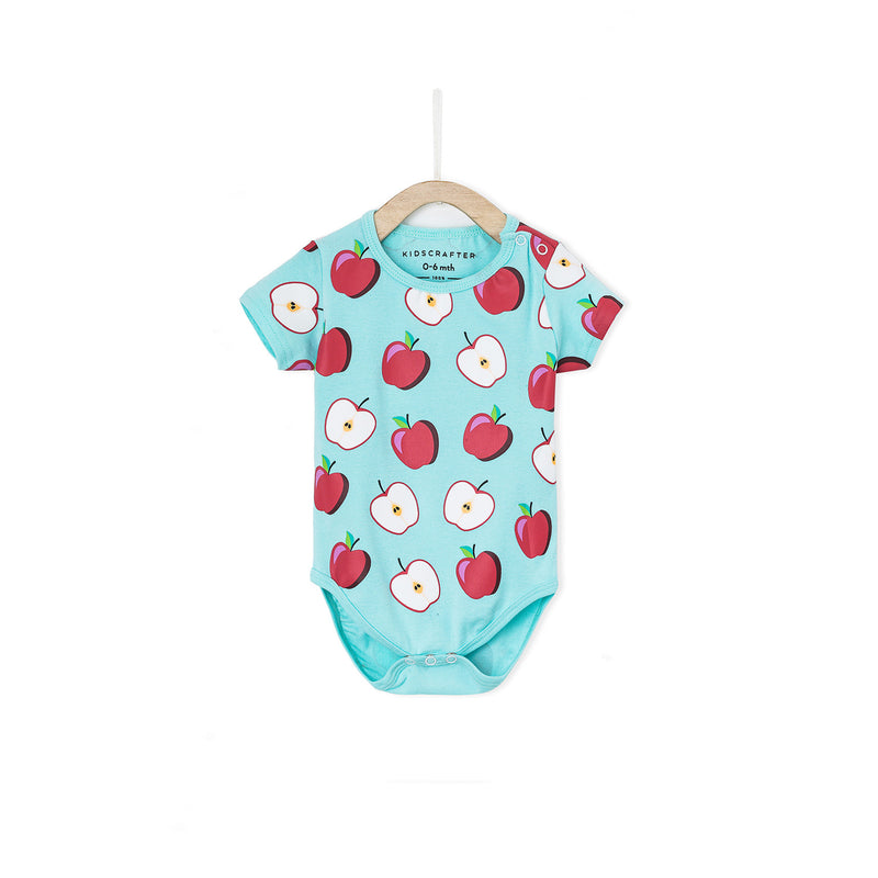 Apple-ly Ever After Romper - Turquoise