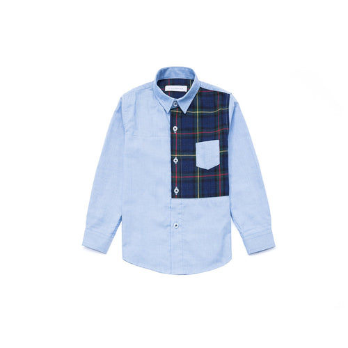 Half Check Long Sleeve Shirt - Waterfall