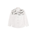 Camouflage Patchwork Oxford Shirt - Pebble White