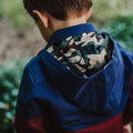 Color Block Across Long Sleeve Shirt - Burgundy Port