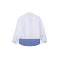 Gingham Detail Long Sleeve Shirt - Frosty White