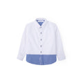 Gingham Detail Long Sleeve Shirt - Frosty White