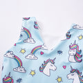 Rainbow Unicorns Dress - Blue