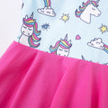 Rainbow Unicorns Dress - Blue