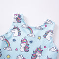 Rainbow Unicorns Dress - Blue