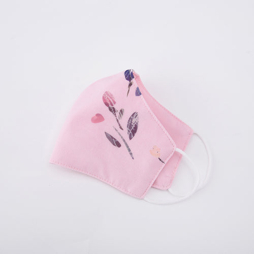 Chiffon Floral  Mask - Pink