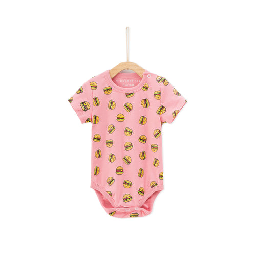 Burger Baby Romper - Pink