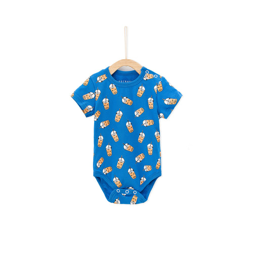 Pearl Milk Tea Baby Romper - Blue