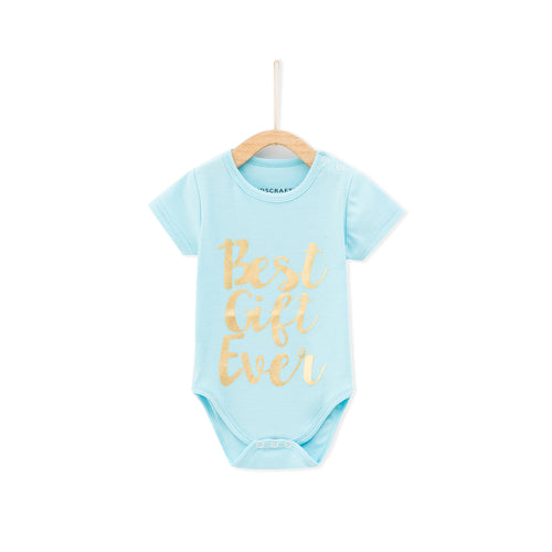 Best Gift Ever Baby Romper - Light Blue