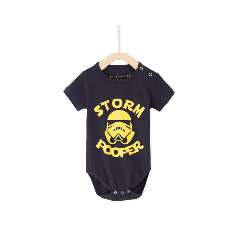 Storm Pooper Baby Romper - Navy