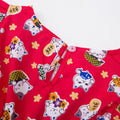 Good Luck Fortune Cat Dress Romper with Bloomer - Red