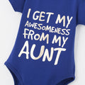 I Get My Awesomeness From My Aunt Baby Romper - Blue
