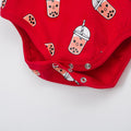 Bubble Tea Baby Romper - Red