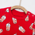 Bubble Tea Baby Romper - Red