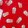 Bubble Tea Baby Romper - Red