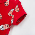 Bubble Tea Baby Romper - Red