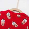 Bubble Tea Baby Romper - Red