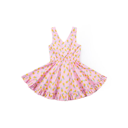 Bounty Pineapple Sleeveless Dress - Pink Milkshake