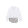 Camo Hem Long Sleeve Shirt - Pebble White