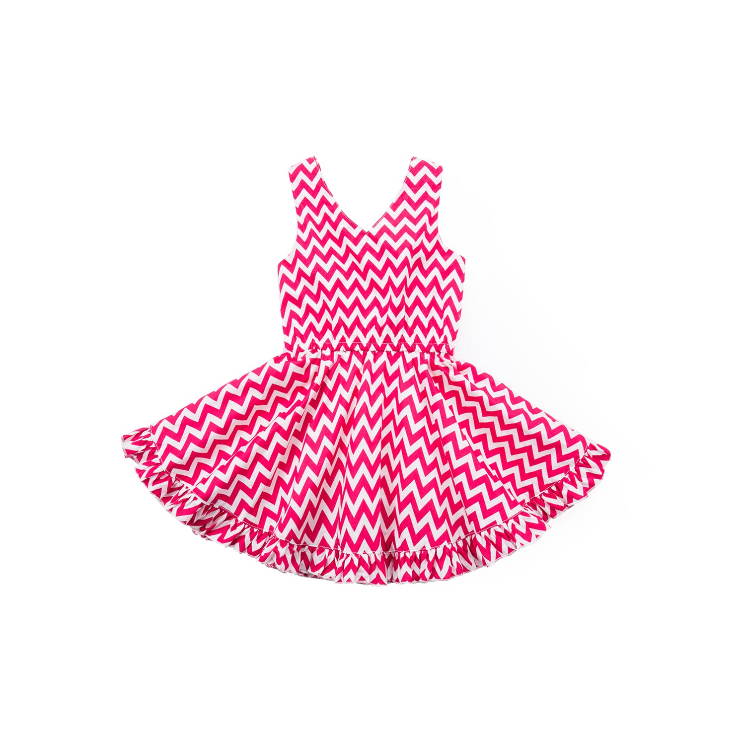 Chevron Mod Sleeveless Dress - Rocker Pink – KIDSCRAFTER