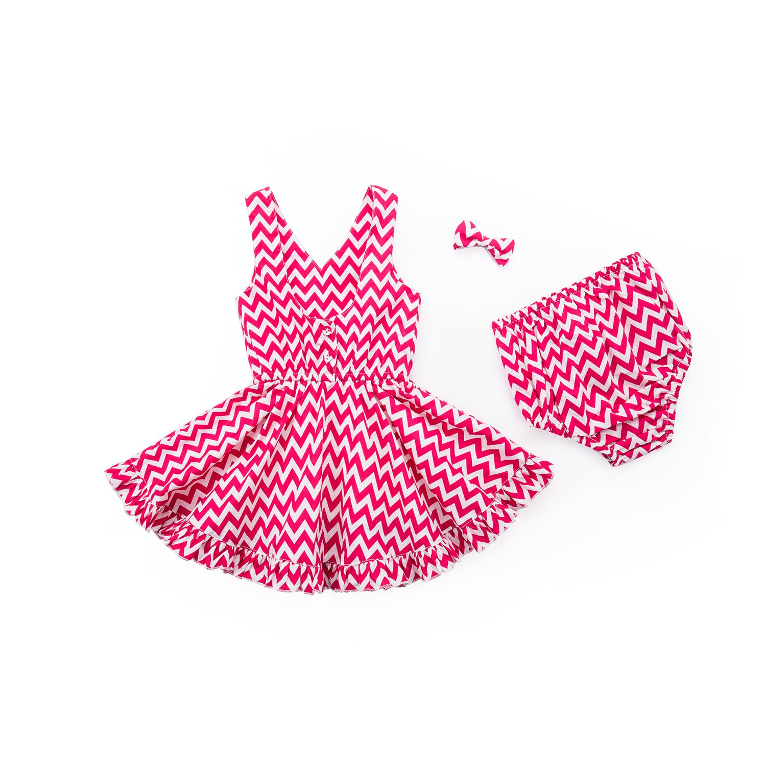 Chevron Mod Sleeveless Dress - Rocker Pink – KIDSCRAFTER