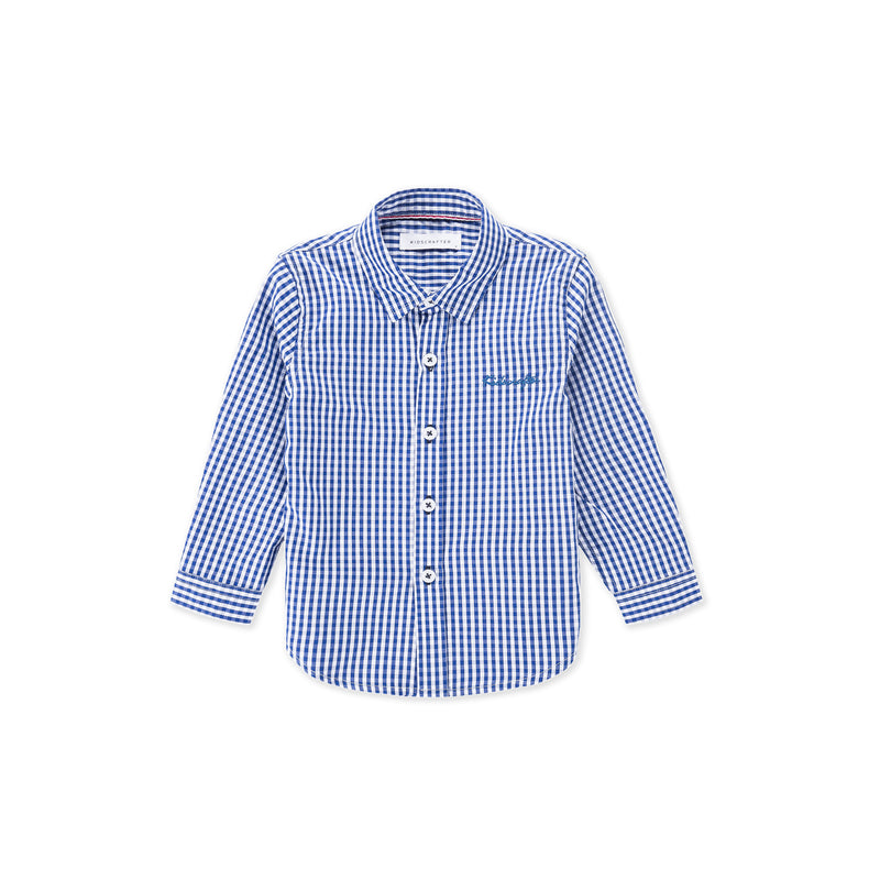 Gingham Check Long Sleeve Shirt - Nautical Blue