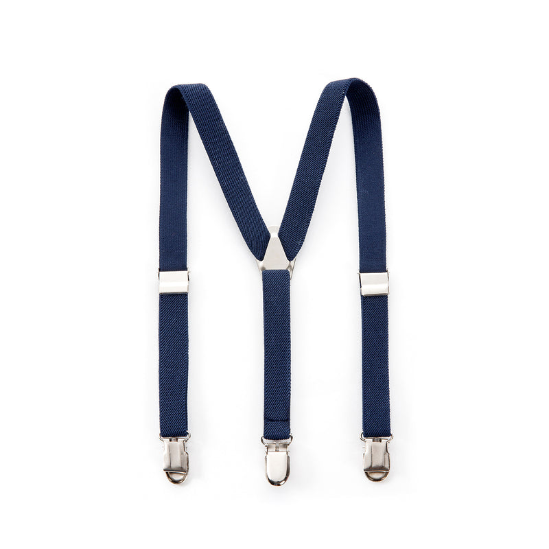 Elastic Clip Suspenders - Navy