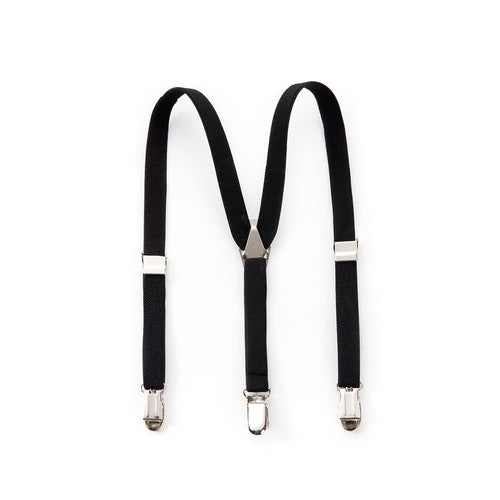 Elastic Clip Suspenders - Black
