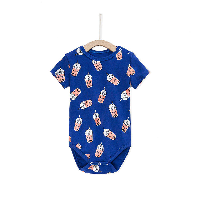 Bubble Tea Baby Romper - Blue