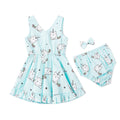 Bubbly Unicorn Sleeveless Dress - Blue