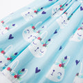 Hearts Rabbit Dress Romper with Bloomer - Blue