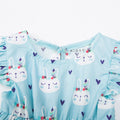 Hearts Rabbit Dress Romper with Bloomer - Blue