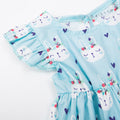Hearts Rabbit Dress Romper with Bloomer - Blue
