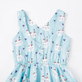Hearts Rabbit Sleeveless Dress - Blue