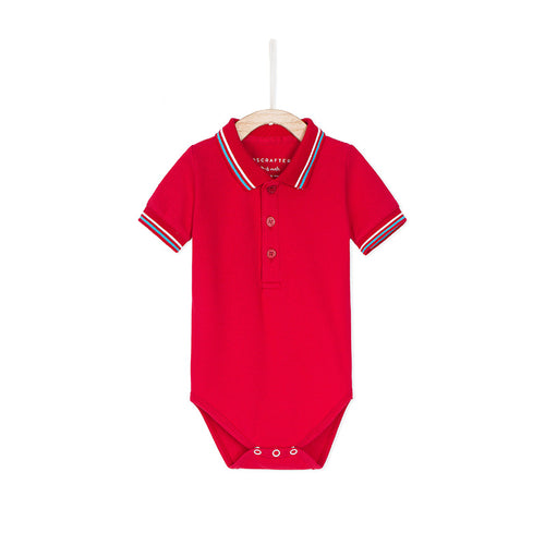 Steve Polo Romper - Red