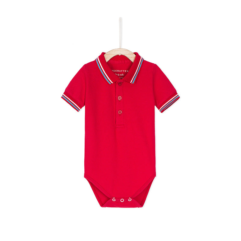 Steve Polo Romper - Red