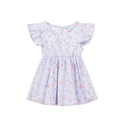 Vintage Floral Dress Romper with Bloomer - Blue