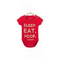 Sleep. Eat. Poop, Repeat Baby Romper- Red
