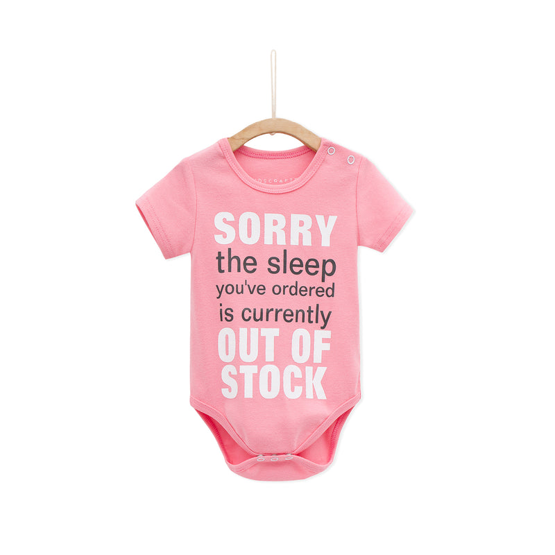 Sorry The Sleep You've Ordered Is Currently Out Of Stock Baby Romper- Pink