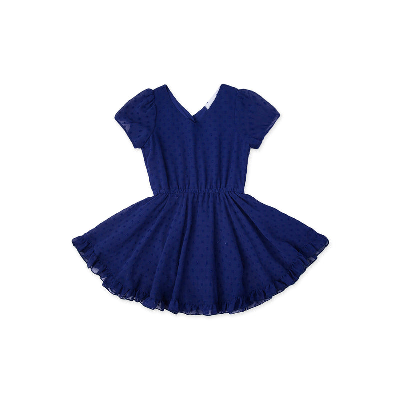 Swiss Away Swiss Dots Dress - Royal Blue