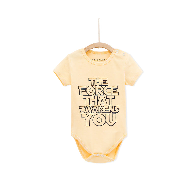 The Force That Awakens You Baby Romper - Yellow