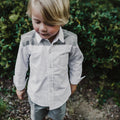 Urban Camo Detail Long Sleeve Shirt - Pebble White