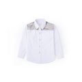 Urban Camo Detail Long Sleeve Shirt - Pebble White