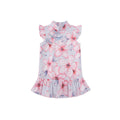 Cherry  Flutter Sleeve Cheongsam - Blue