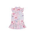 Cherry  Flutter Sleeve Cheongsam - Blue