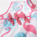 Double Pleated Flamingo Cheongsam - White